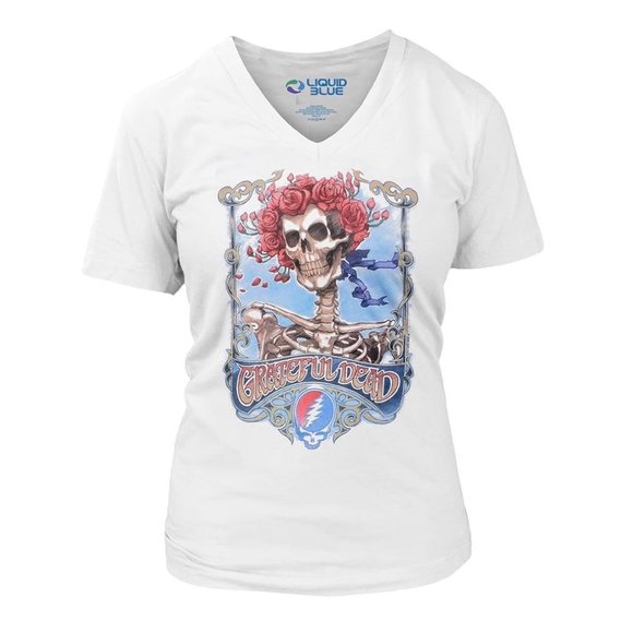 Grateful Dead Bertha  rock Liquid Blue Official V-neck T-Shirt XXL very big NWT - Picture 1 of 2